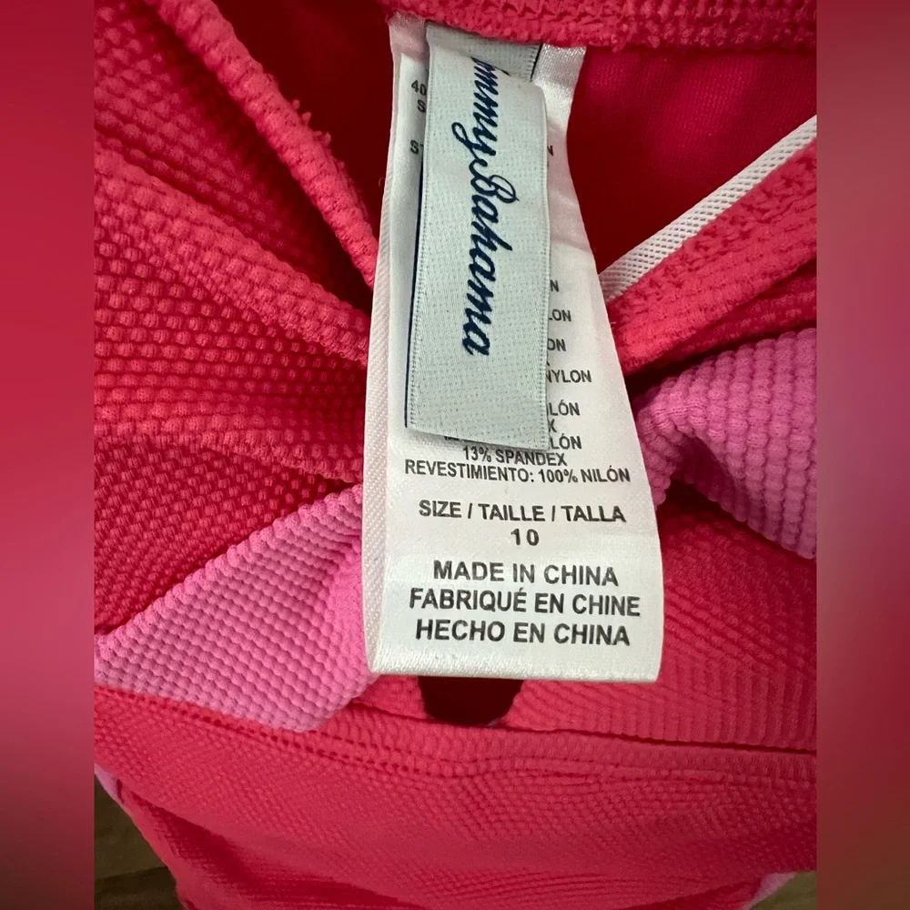 Tommy Bahama Pink Ruched One Piece Swimsuit - Picture 2 of 3